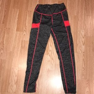 Charcoal grey and neon pink leggings size small